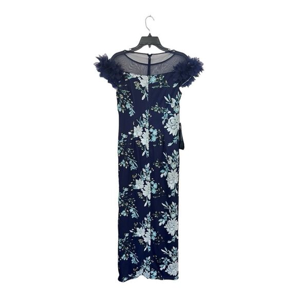 NWOT JS COLLECTIONS | HALLY COLUMN GOWN NAVY PISTACHIO 2 - Picture 6 of 14